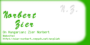 norbert zier business card